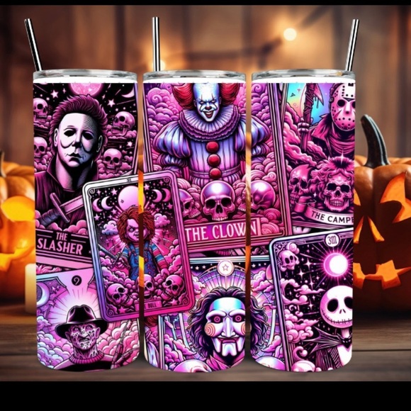 Hand Crafted Other - Horror Tarot Card Pink 20oz Stainless Steel Tumbler
